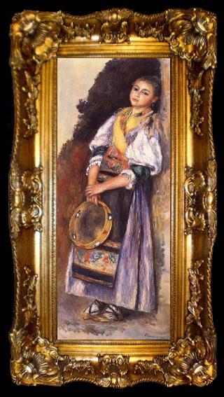 framed  Pierre Auguste Renoir Italian woman witb Iambourine, ta009-2